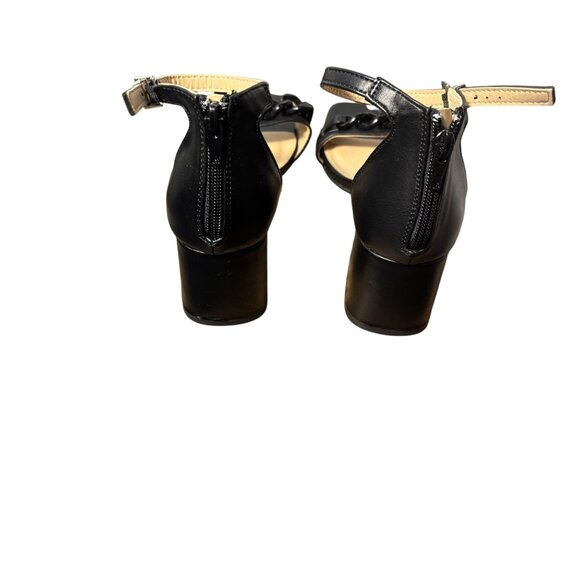 Esprit Womens Open-Toe Block Heel Sandals Black Size 8 With Chain Detail & Back - Picture 2 of 8